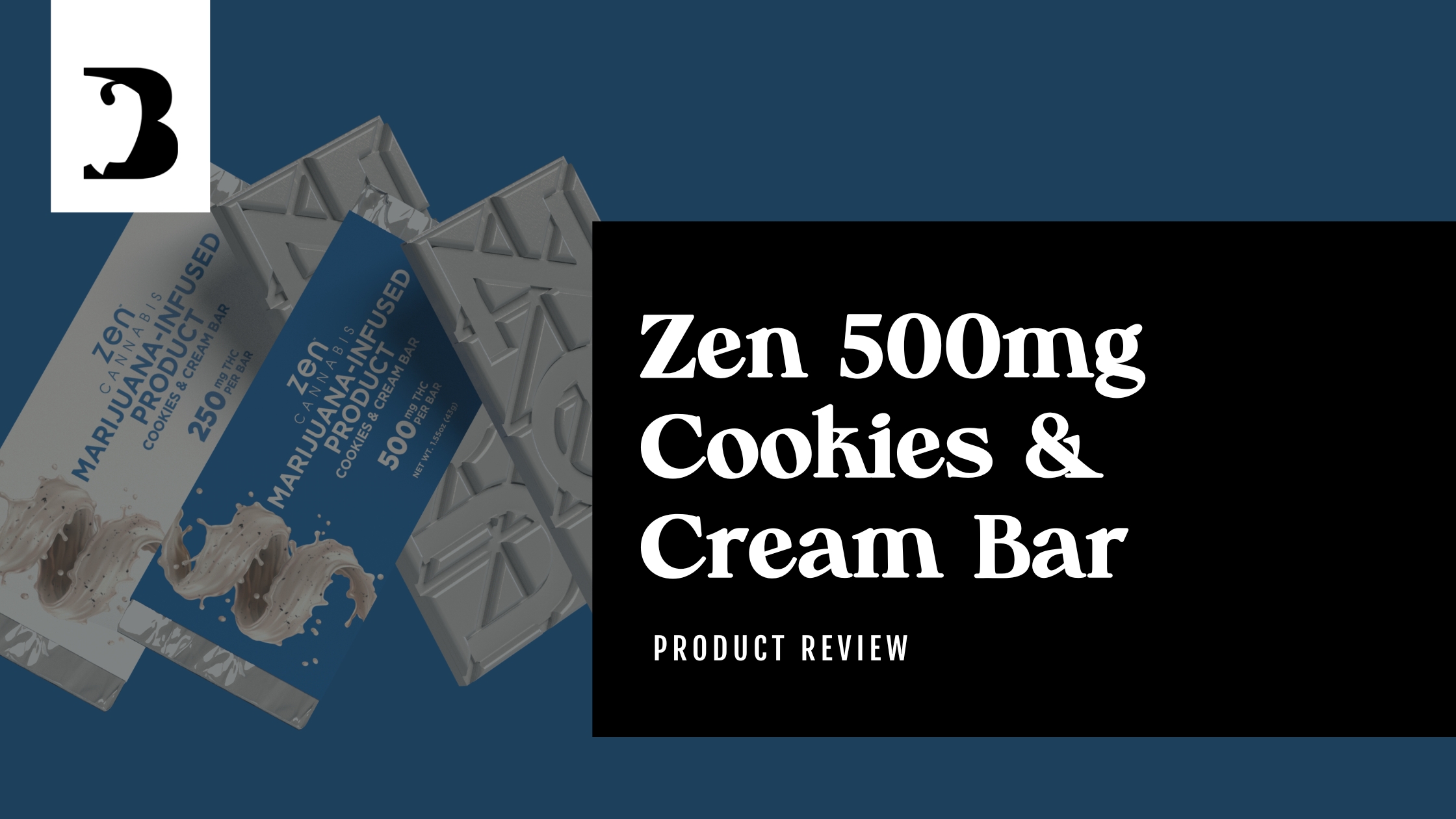 Zen 500mg Cannabis Infused Cookies & Cream Chocolate Bar