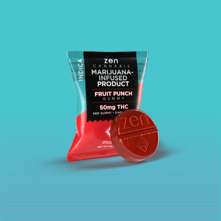 Zen Cannabis 50mg THC Indica Fruit Punch Gummy